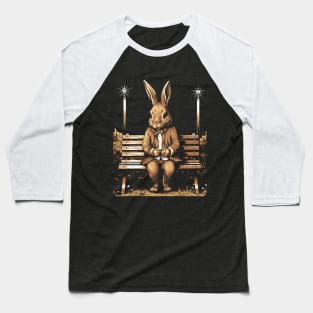 Easter Rabbit On Park Bench Bunny Lovers Baseball T-Shirt